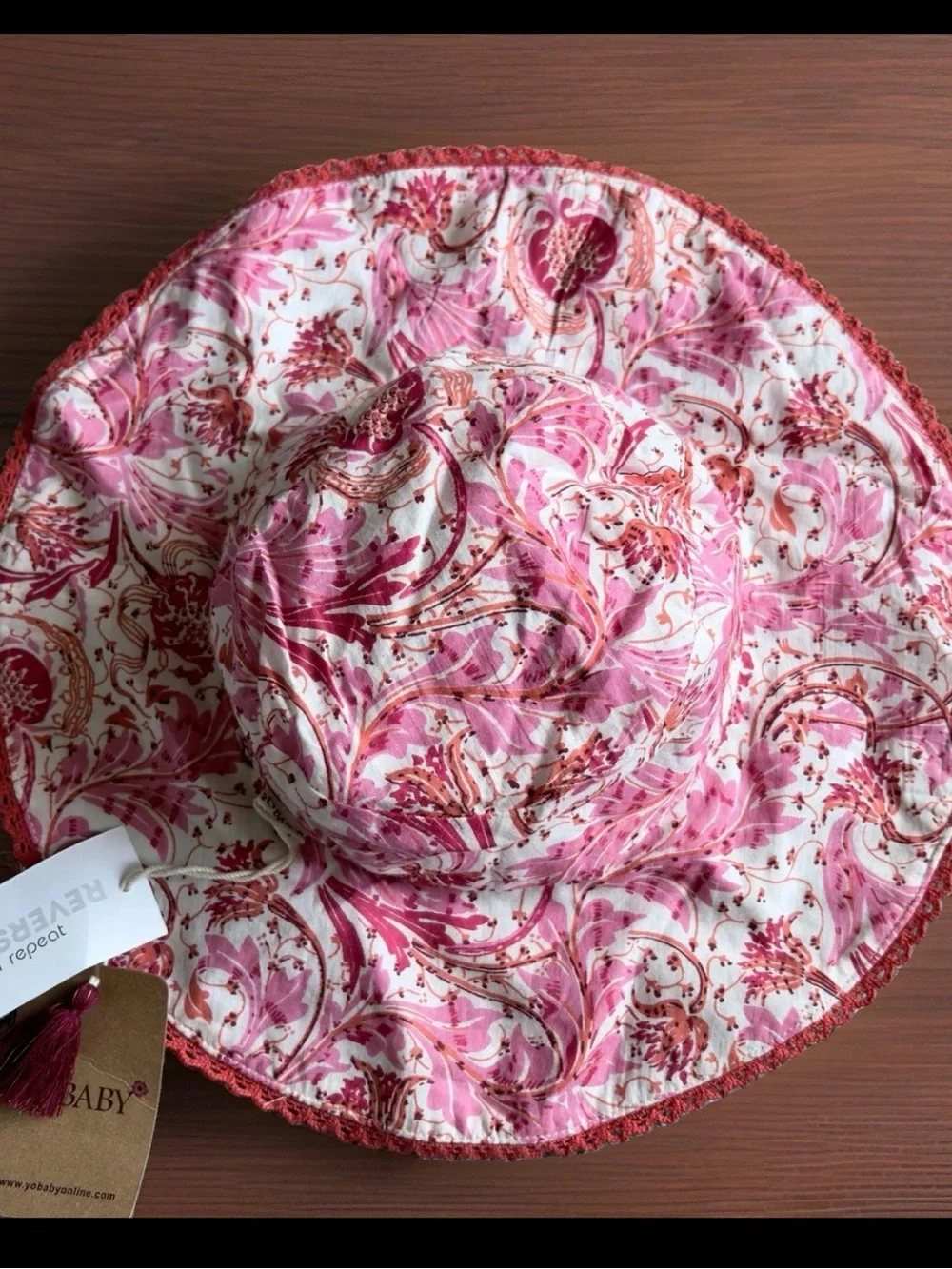 Lot of 2 YO BABY Sun Hats Girls Toddler OS Boho Prints Reversible Floppy Hat NWT